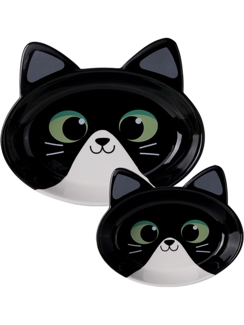 Cute Ceramic Cat Bowls Set of 2 - Whisker-Friendly Dishes for Wet Food & Water
